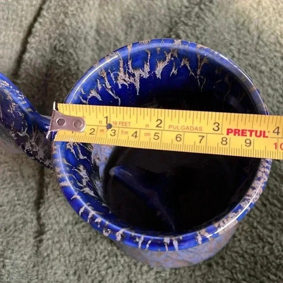 Whale Tail Mug Doug Wylie Pottery Handmade Cobalt Blue Fat Drip Glaze 1981 - Picture 9 of 16